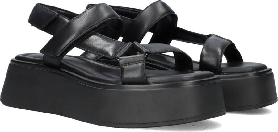 Vagabond Shoemakers Zwarte platte sandalen voor vrouwen Black Dames