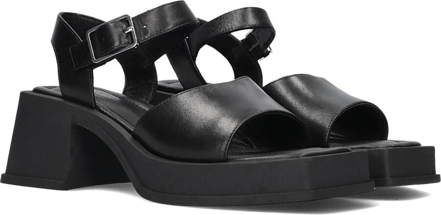 Vagabond Shoemakers Zwarte platte sandalen voor vrouwen Black Dames