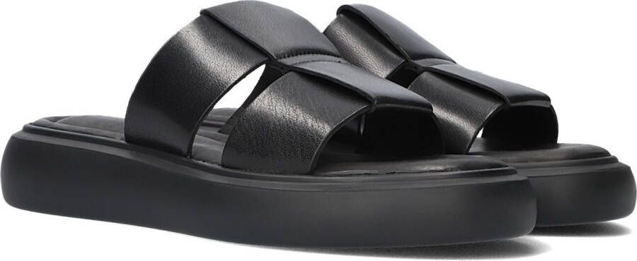 Vagabond Blenda Zwart Leer Platte sandalen Dames