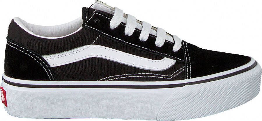 Vans Old Skool Platform sneaker zwart wit Leer Effen 32 Sneakers