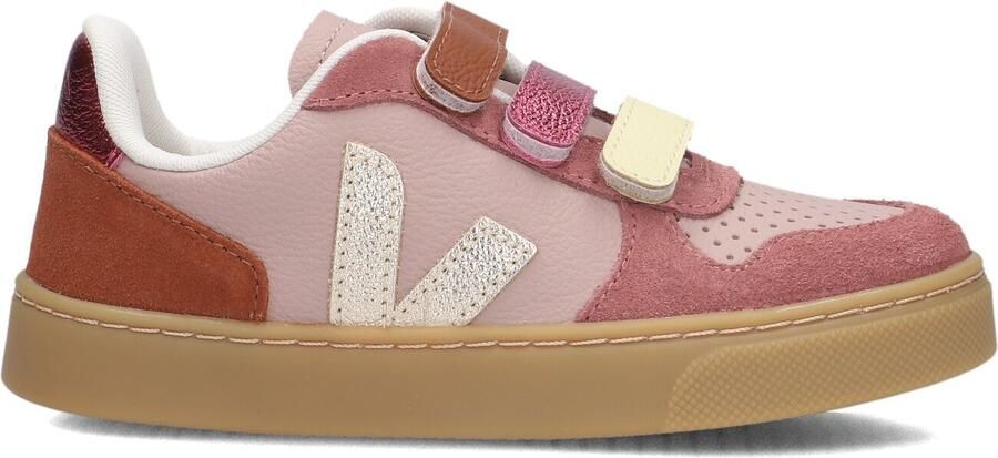 Veja Small V-10 leren sneakers lichtroze ecru Meisjes Leer Meerkleurig