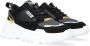 Versace Jeans Couture Logo Sneakers Leren en Stoffen Combinatie Black Dames - Thumbnail 1