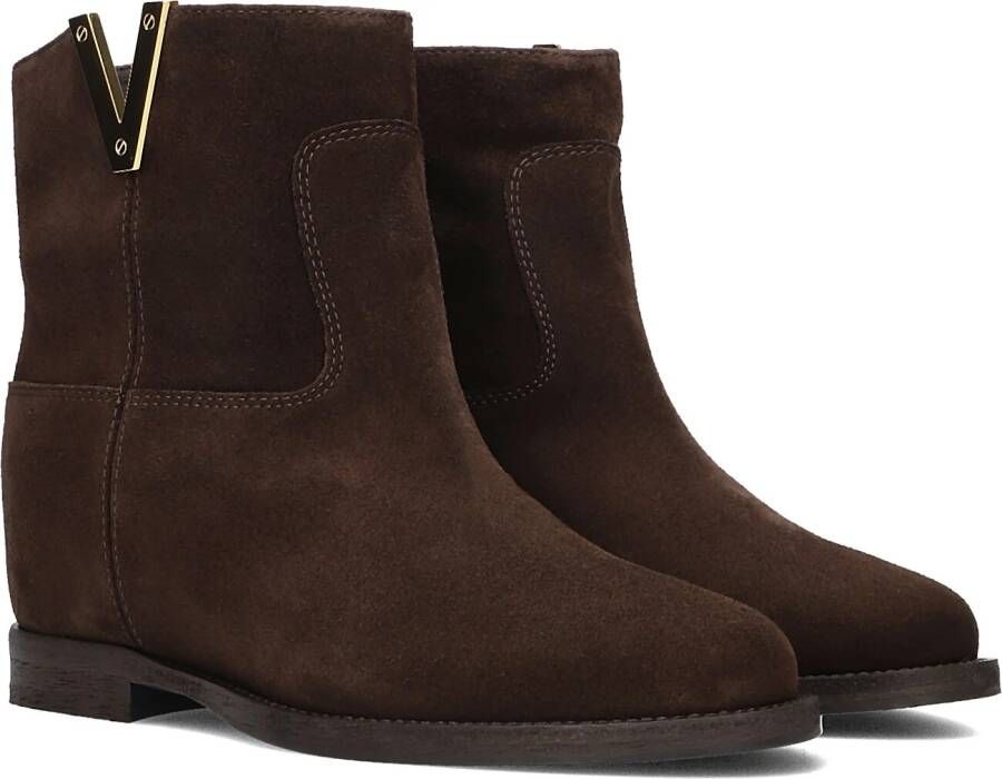 VIA ROMA 15 Enkellaarsjes Dames Santa Monica 2576 Maat: 40 Materiaal: Suède Kleur: Bruin