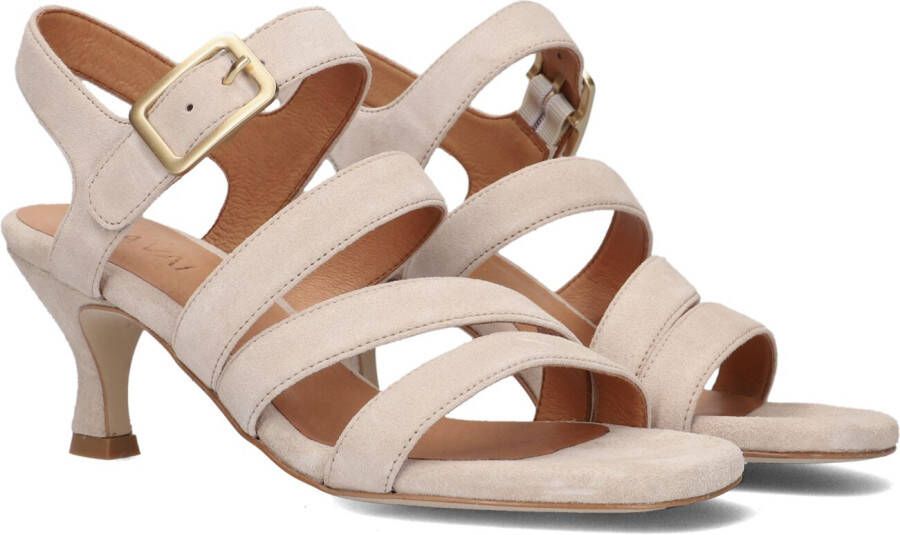 Via Vai Beige Suède Sandaal met Kittenhak Beige Dames