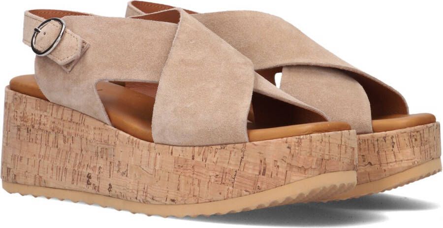 VIA VAI Sissel Raise | suède sleehak sandalen Beige Suede Sandalen met hak Dames