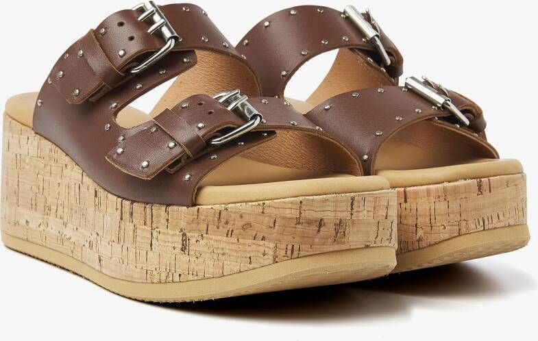 VIA VAI Slippers Dames Sissel Mira Maat: 36 Materiaal: Leer Kleur: Zand
