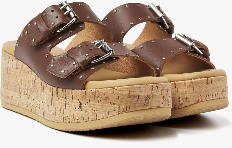 VIA VAI Slippers Dames Sissel Mira Maat: 36 Materiaal: Leer Kleur: Zand