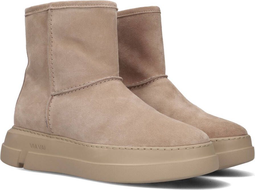 VIA VAI Enkellaarsjes Dames Laarzen Damesschoenen Suède 59117 sue Beige