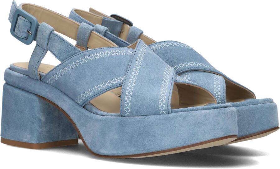 VIA VAI Sandalen Dames Elia Paisley Maat: 39 Materiaal: Suède Kleur: Blauw