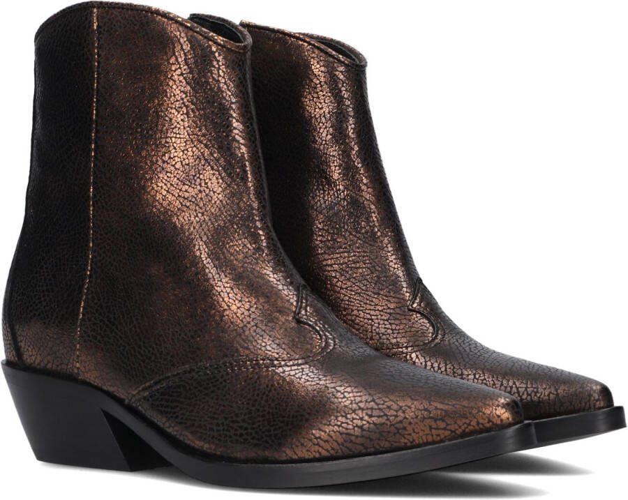VIA VAI Enkellaarsjes Dames Sienna Reed Maat: 37 Materiaal: Leer Kleur: Brons