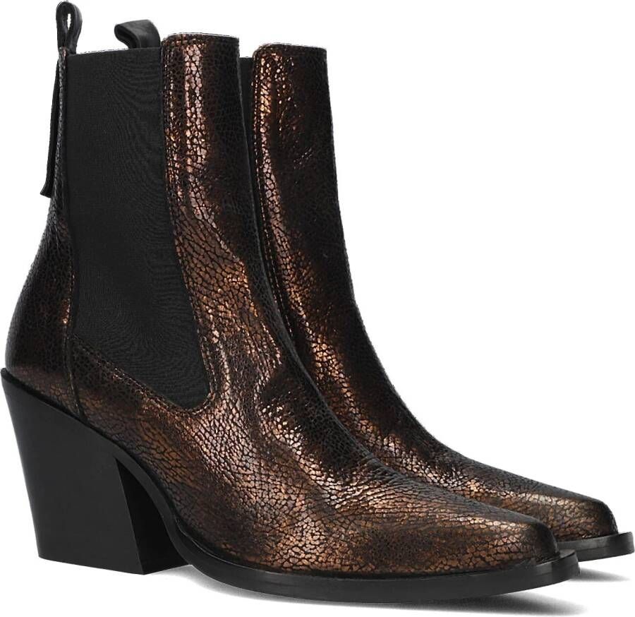 VIA VAI Enkellaarsjes Dames Gioia Flynn Maat: 37 Materiaal: Leer Kleur: Brons
