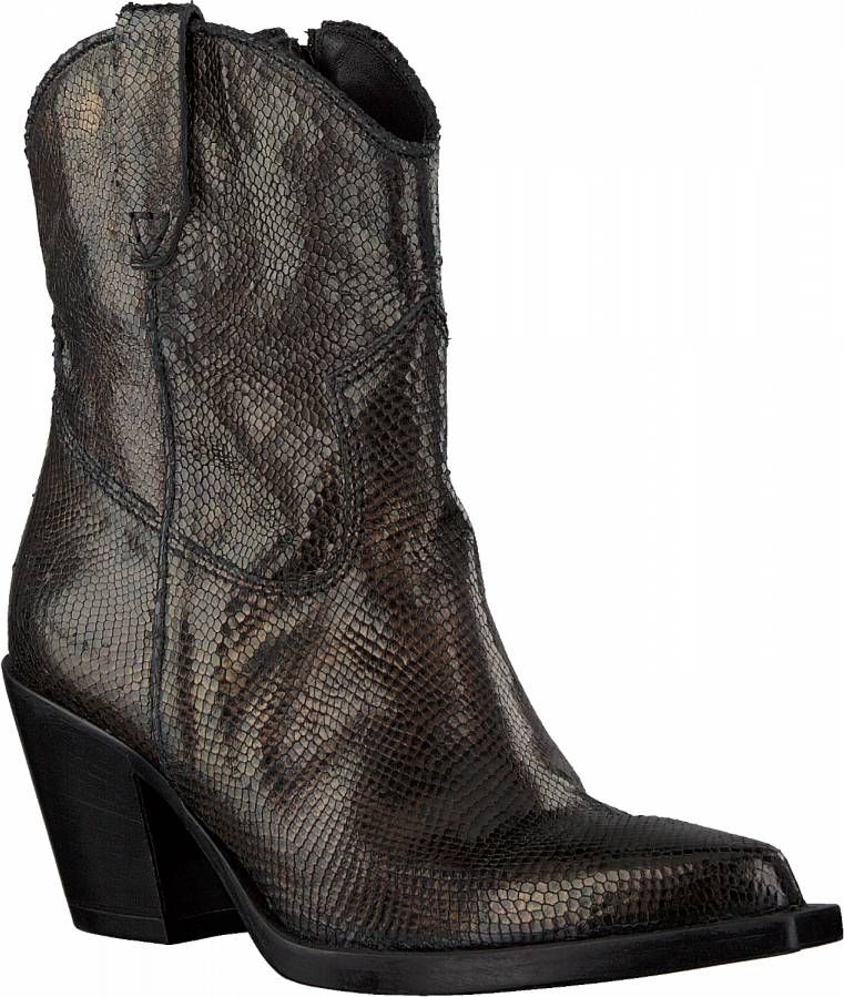 VIA VAI Layla Leaf Enkellaarsjes Enkelboots Dames Brons - Schoenen.nl