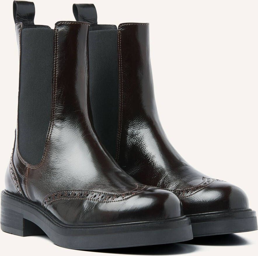 VIA VAI Enkelboots Dames Lucia Gina Maat: 41 Materiaal: Leer Kleur: Bruin