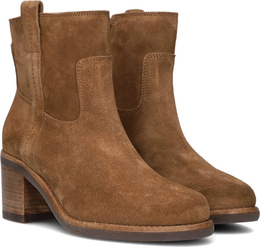 VIA VAI Flo Hayes Sierra Farro Bruin Suede Enkellaars met hak Dames