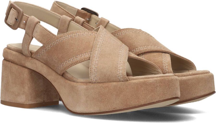 VIA VAI Elia Paisley | suède sandalen Beige Suede Sandalen met hak Dames