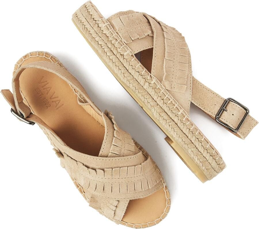 VIA VAI Sandalen met Hak Dames Mondi Noel Maat: 42 Materiaal: Suède Kleur: Beige - Foto 3