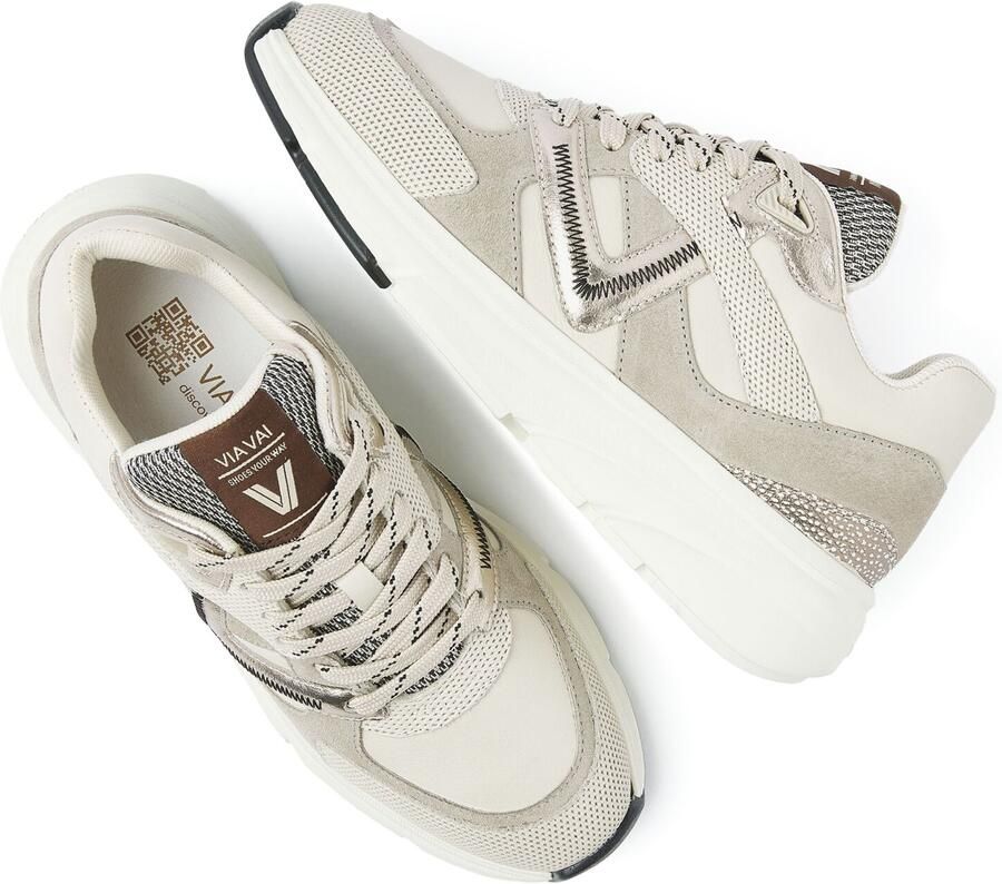 VIA VAI Lage Sneakers Dames Vic Kyro Maat: 38 Materiaal: Leer Kleur: Beige - Foto 2