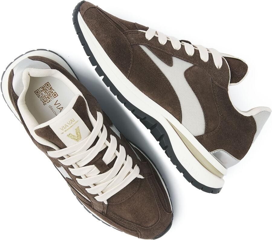 VIA VAI Lage Sneakers Dames Usher Riggs Suède Bruin - Foto 4