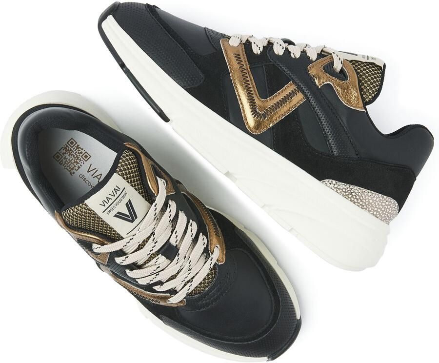VIA VAI Lage Sneakers Dames Vic Kyro Leer Zwart - Foto 5