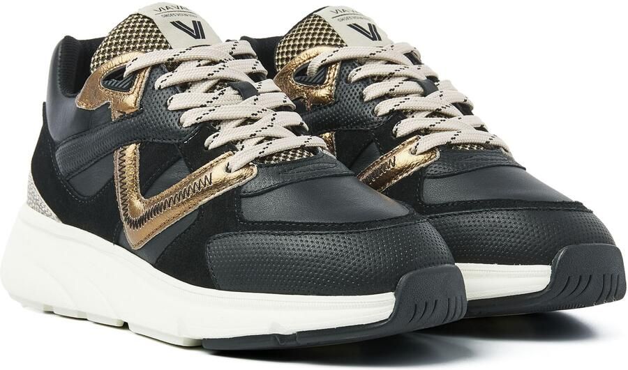 VIA VAI Lage Sneakers Dames Vic Kyro Leer Zwart