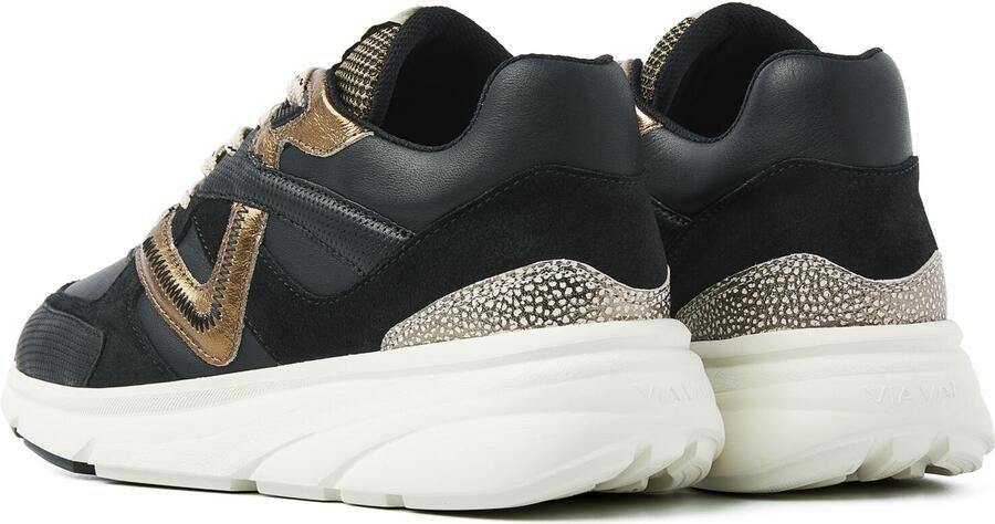 VIA VAI Lage Sneakers Dames Vic Kyro Leer Zwart - Foto 3