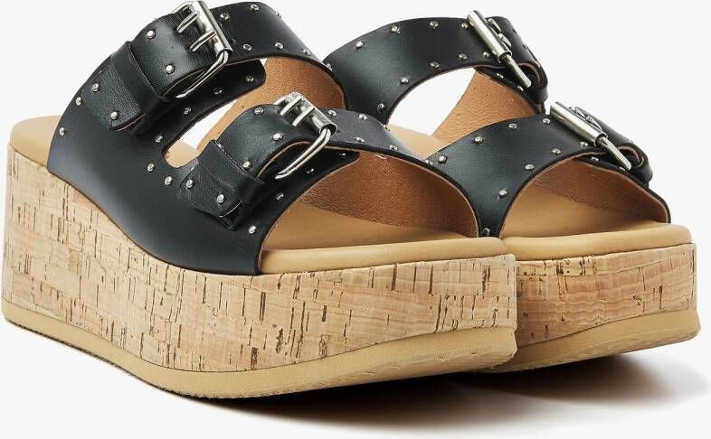 VIA VAI Slippers Dames Sissel Mira Maat: 41 Materiaal: Leer Kleur: Zwart