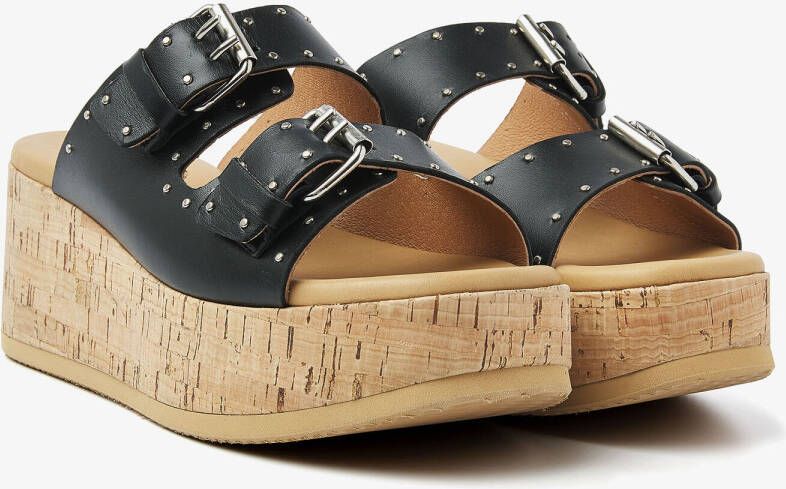 VIA VAI Slippers Dames Sissel Mira Maat: 41 Materiaal: Leer Kleur: Zwart