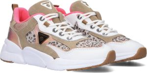 Vingino Beau chunky leren sneakers met panterprint beige roze