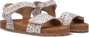 Vingino Tavi leren sandalen met dierenprint wit zwart