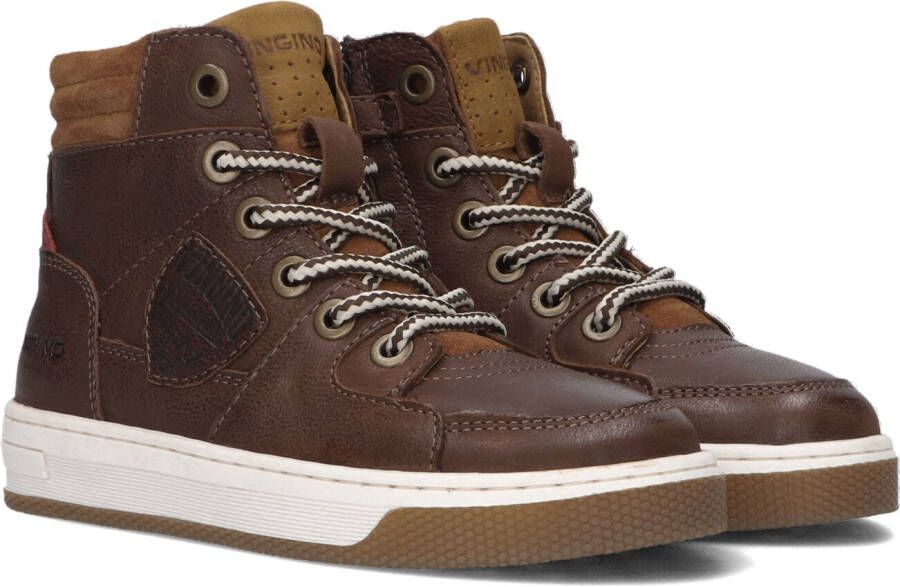 VINGINO Duncan Mid leren sneakers bruin Jongens Leer Meerkleurig 35