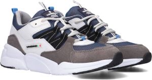 Vingino Stef leren sneakers grijs wit blauw
