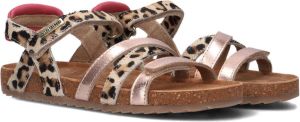 Vingino Vienna leren sandalen beige roze metallic