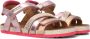 Vingino Vienna leren sandalen met panterprint roze roségoud - Thumbnail 1