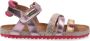 Vingino Vienna leren sandalen met panterprint roze roségoud - Thumbnail 1