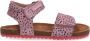 Vingino Tavi leren sandalen met dierenprint roze - Thumbnail 1