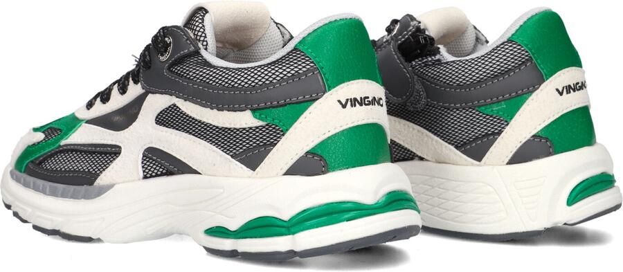 Vingino VIN825612-403 Jongens Lage Sneakers Groen Leer Veters - Foto 4