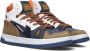 VINGINO Max Mid leren sneakers blauw beige Jongens Leer Meerkleurig 36 - Thumbnail 1