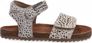Vingino Tavi leren sandalen met dierenprint wit
