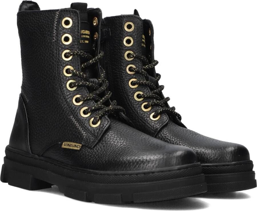 Vingino Jennifer Veterboots Laarzen Met Veters Meisjes Kids Zwart