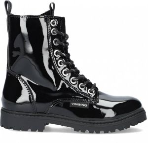 Vingino Eva High Veterboots Laarzen Met Veters Meisjes Zwart