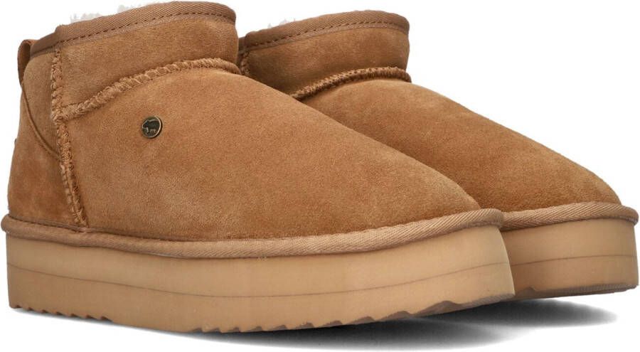 WARMBAT Vachtlaarzen Dames Durack Plateau Maat: 40 Materiaal: Suède Kleur: Cognac