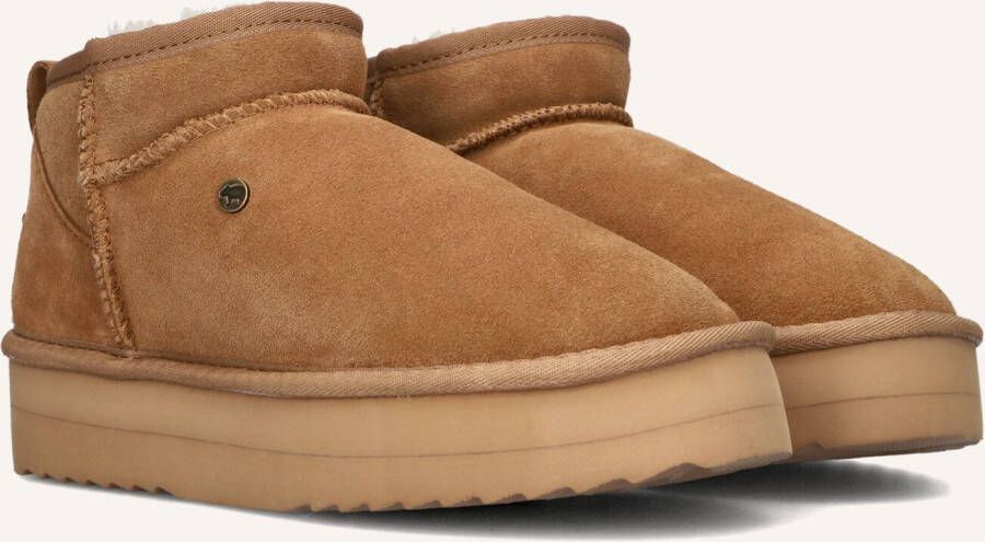 WARMBAT Vachtlaarzen Dames Durack Plateau Maat: 41 Materiaal: Suède Kleur: Cognac