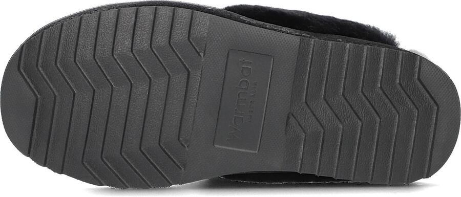Warmbat Pantoffels Dames Sloffen Instappers Wol Harde zool Open hiel Flurry Zwart - Foto 5