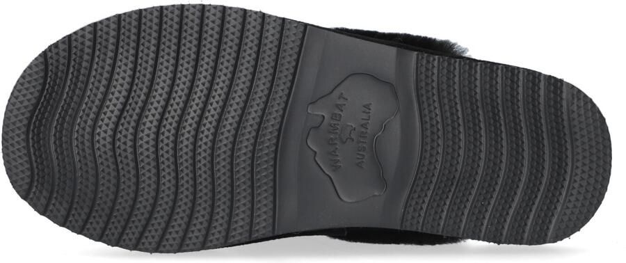 Warmbat Pantoffels Dames Sloffen Instappers Wol Harde zool Open hiel Lismore Zwart - Foto 5