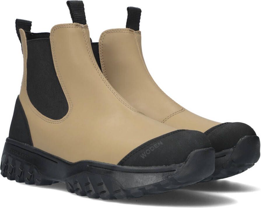 Woden Magda Track Waterproof Chelsea boots Enkellaarsjes Dames Beige