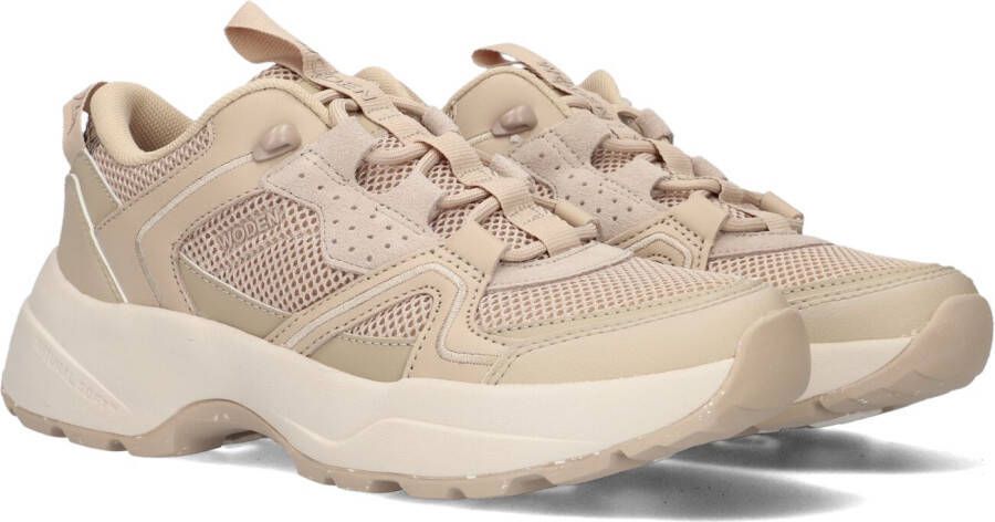 Woden Beige Lage Sneakers Sif Reflective