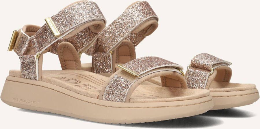 Woden Sandaal -Line Glitter Coffee Cream