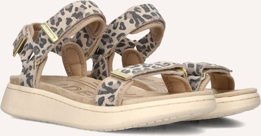 Woden Luipaard Suède Sandalen Multicolor Dames