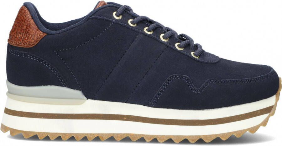 Woden Nora III Donker Marineblauw Suède Platform Sneaker Blue Dames