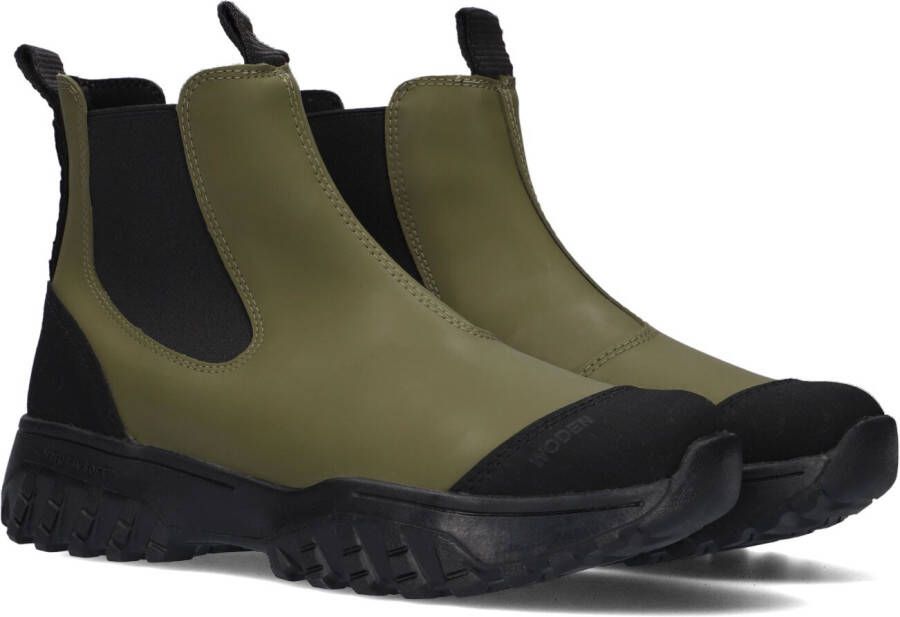 Woden Groene Chelsea Boots Magda Track Waterproof
